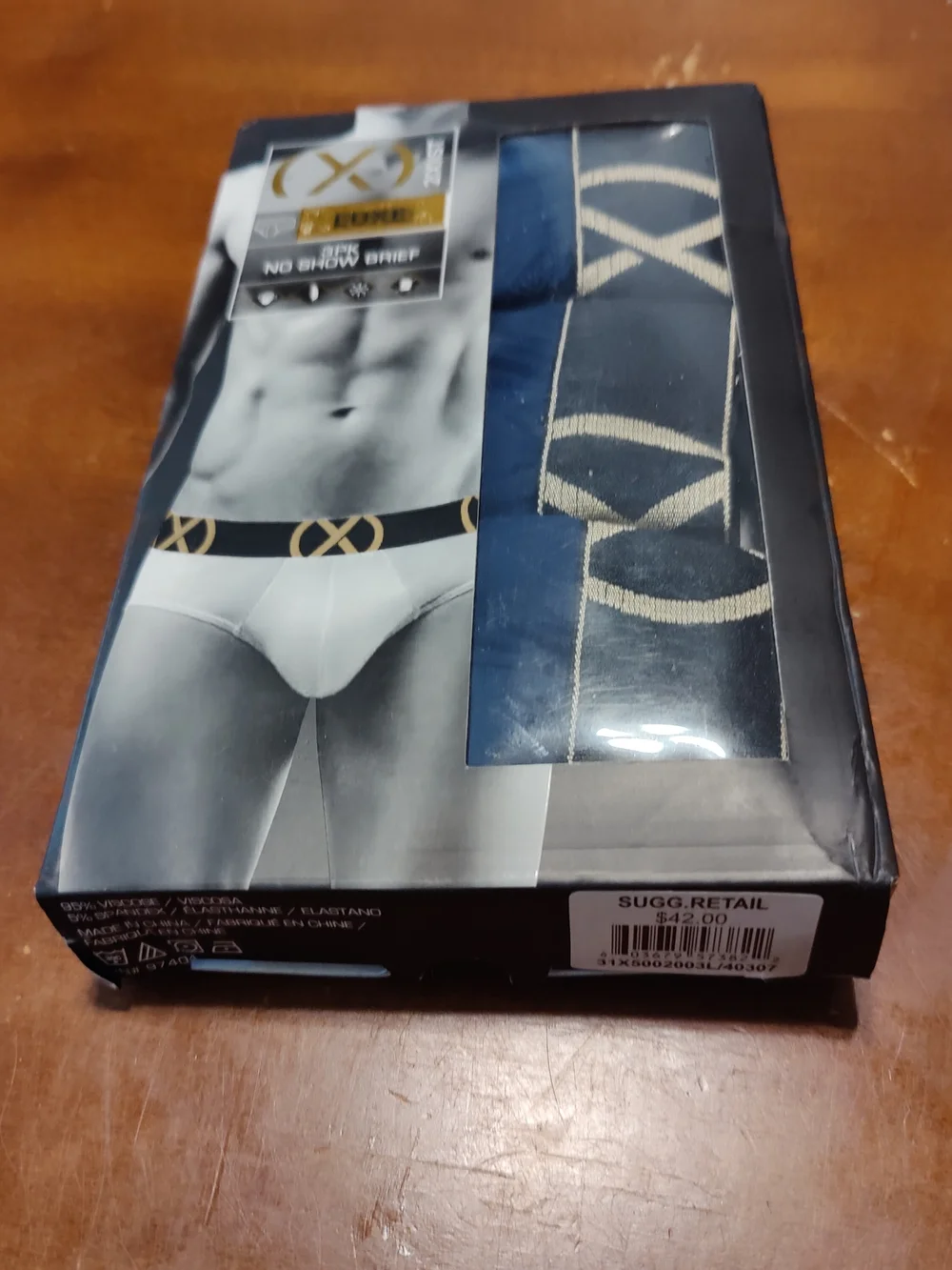 NEW Large 36/38 3-Pack Luxe No-Show Briefs in Navy by 2xist